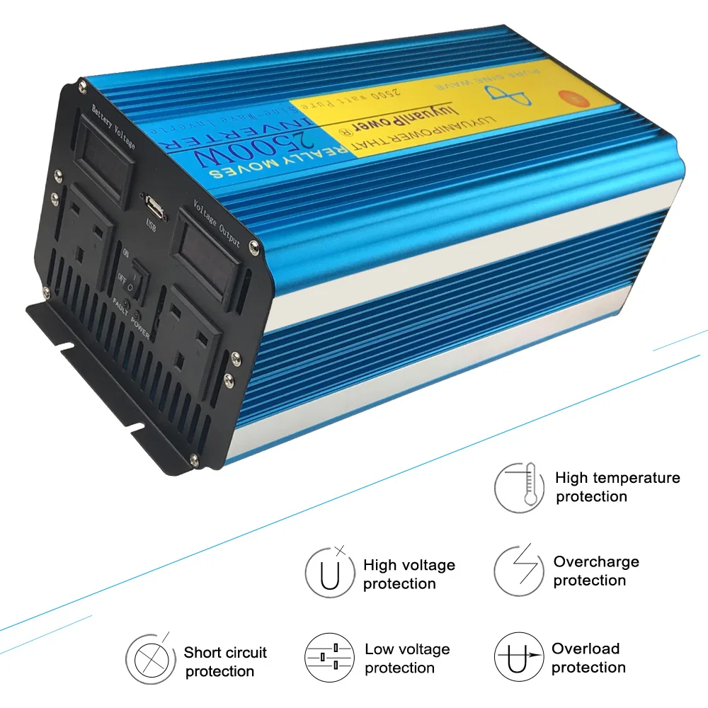 2026 Lvyuan Pure Sine Wave Inverter 5KW 5000W Power Supply DC 12V Inverter 220V Car Power Inverter Voltage Transformer Converter view 4