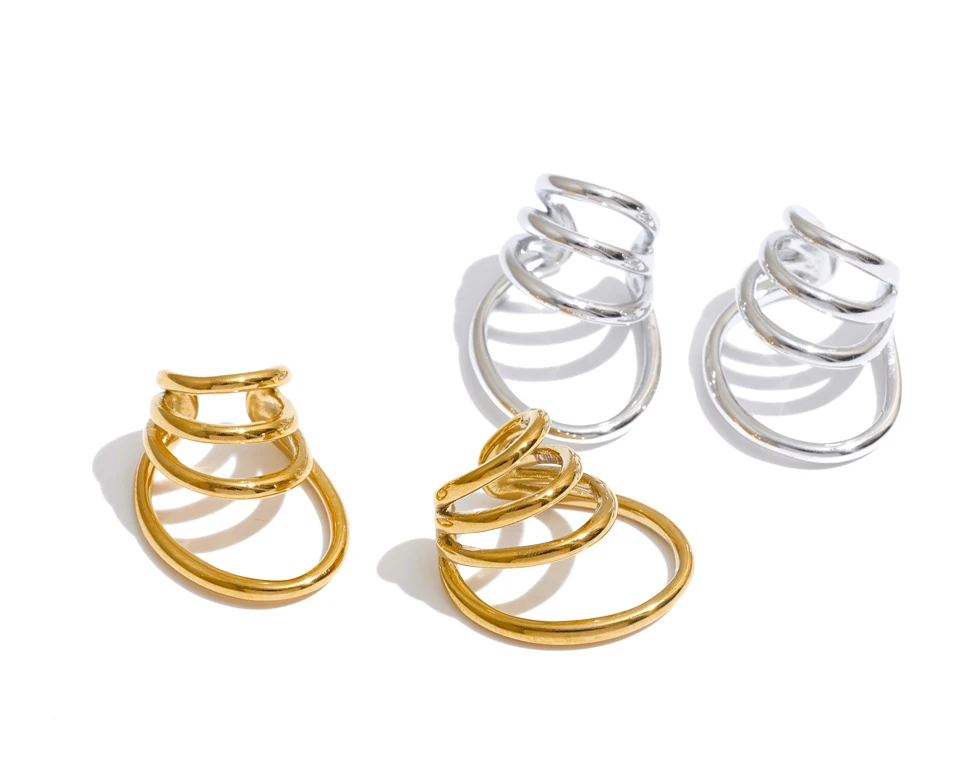 Yhpup 1 Stück Edelstahl-Ohrklemme für Frauen, Personalisierter Glänzender Metall-Ohrschmuck, Minimalistischer Attraktiver Ohrknochen-Schmuck – Detail 2