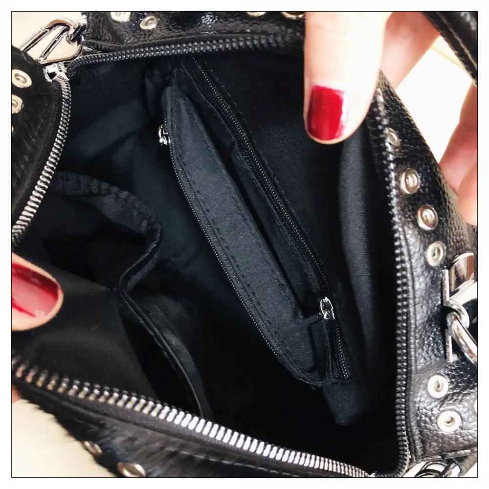 Brand Women Leather Handbags Fashion Rivet Female Tote Bag Black High Capacity Crossbody Bag Ladies 2022 New Luxury Shoulder Bag