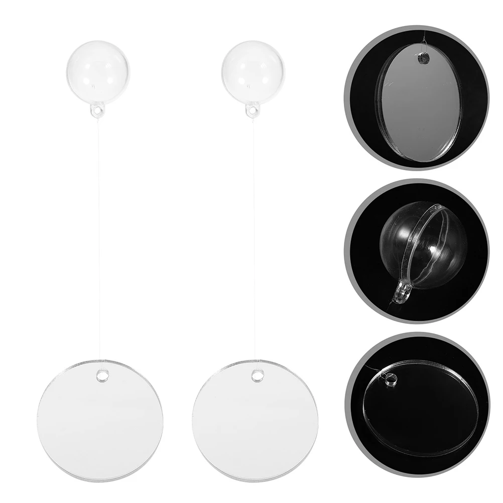

2pcs Training Mirror Dual-Sided Suction Cup Accessory Floating Ball 8Cm Acrylic Exercise Aquarium Decor Enrichment Tool