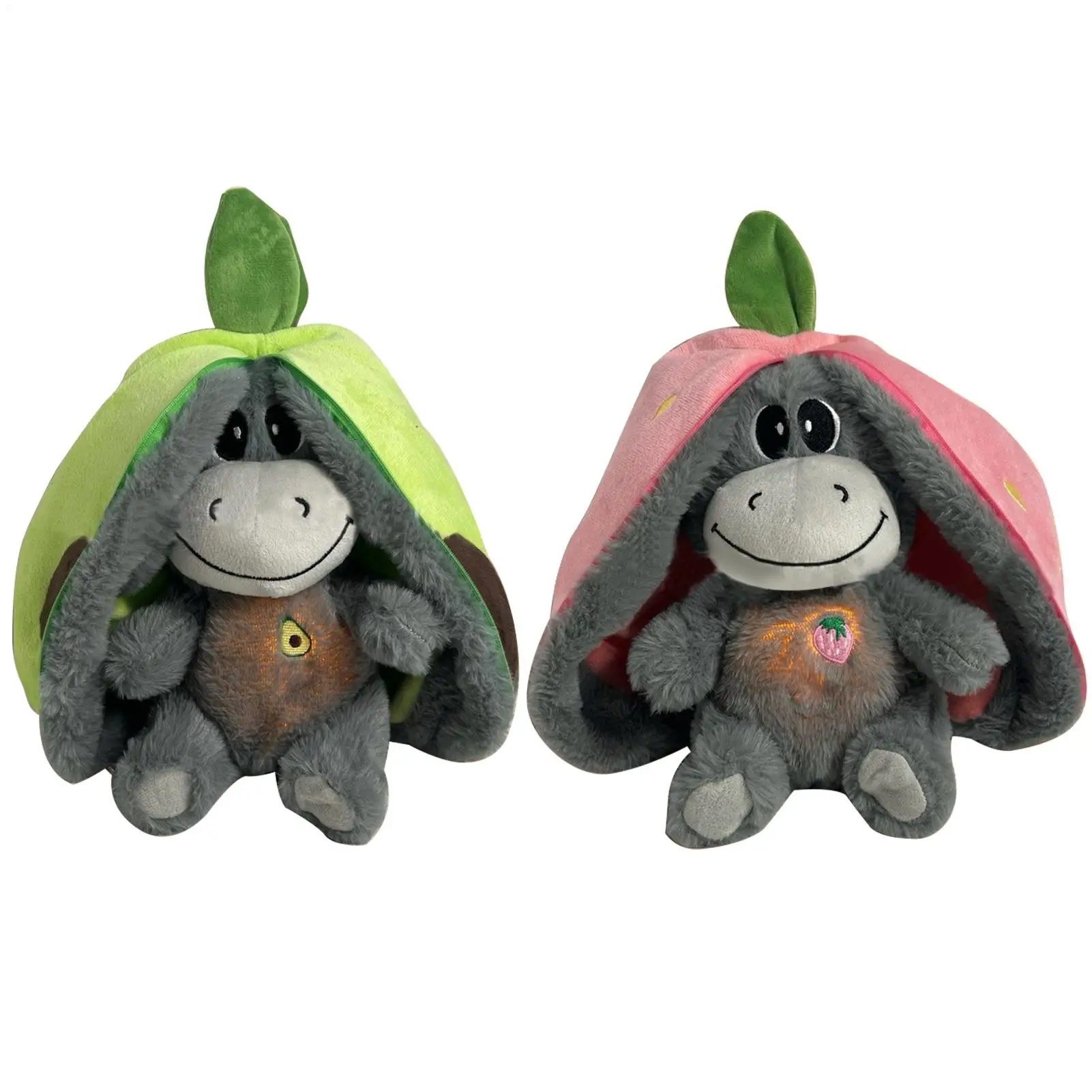 Muñeco con sonido de 30cm con luces musicales, juguete de peluche para dormir, Animal de peluche con movimiento realista para respirar, regalos de fiesta para niños