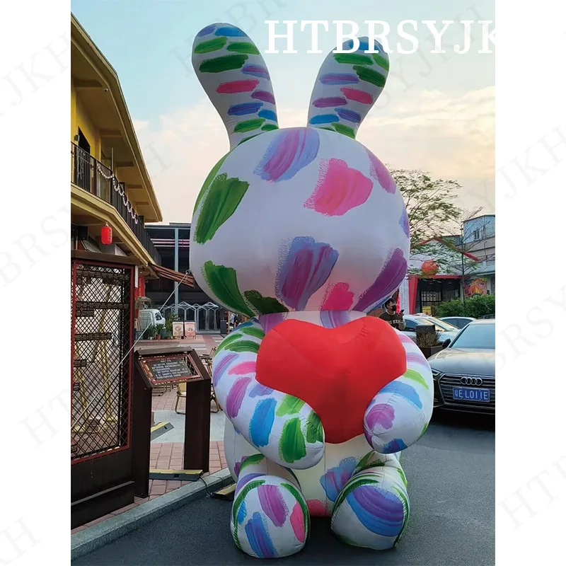 

Inflatable watercolor rabbit air model, shopping mall outdoor scenic camping party decoration props
