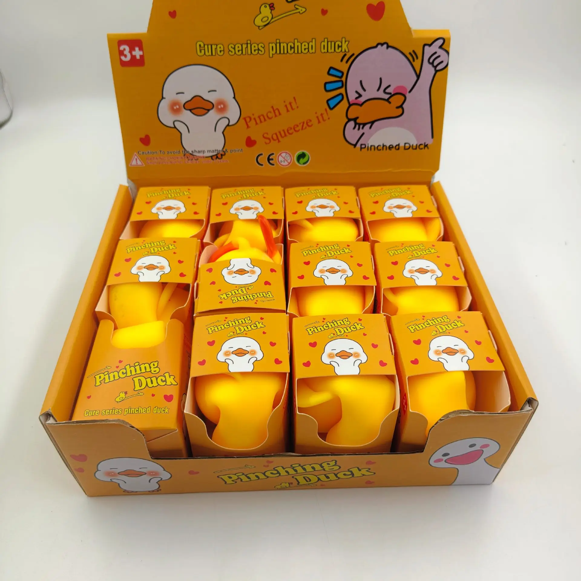 Stress Relief Cheer Duck Squishy Toy, Cute Squeeze Decompression Fidget Relaxation Toy