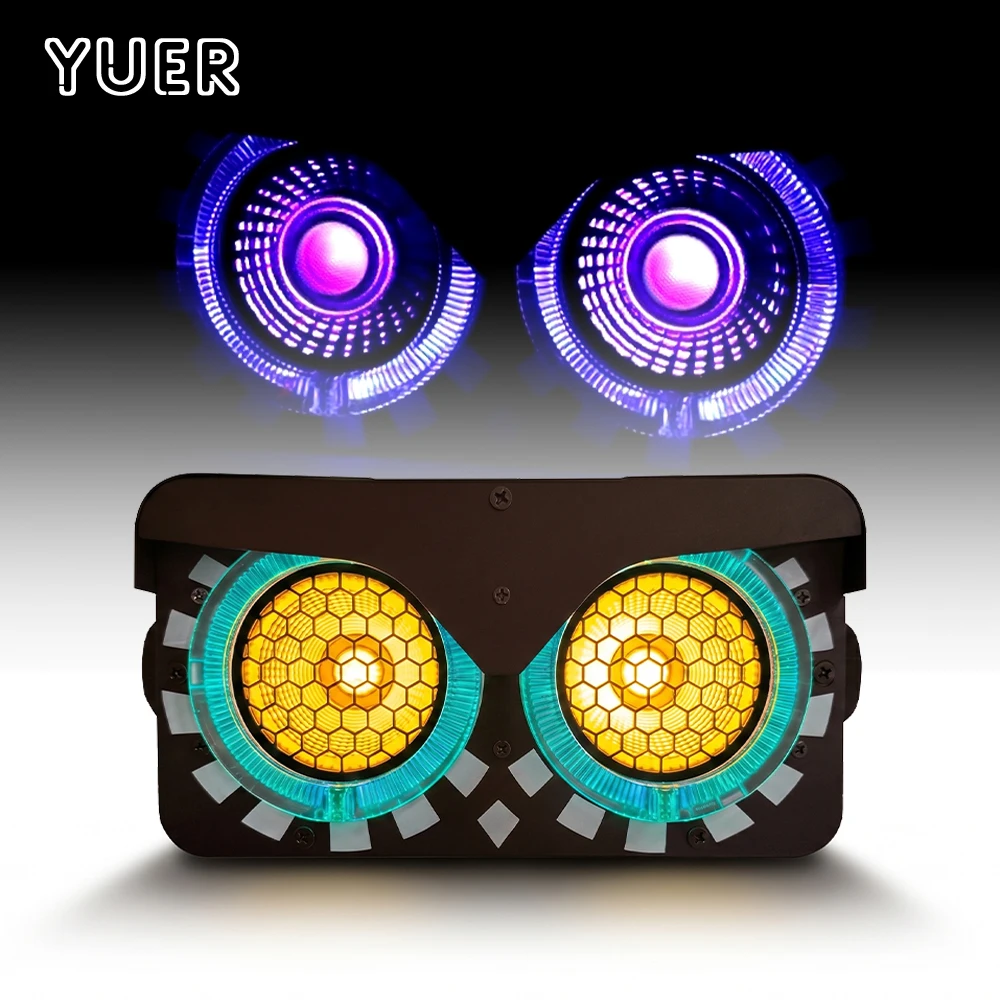 

YUER 100W RGB+Golden COB Audience Light DMX512 Sound Active Stage Wash Light for Party Bar DJ Disco Wedding Background Effect