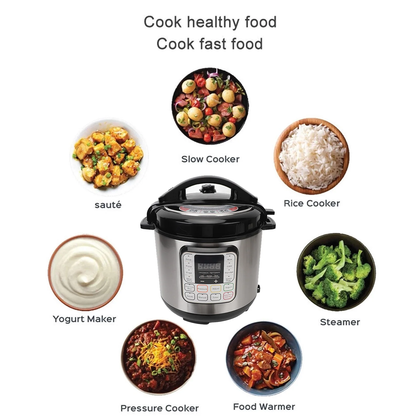 

6L Electric Pressure Cooker Multiple Prevention Dishwasher Safe 16 in 1 Multi Cooker for Slow Cooker Rice Cooker Steam Pot Sauté
