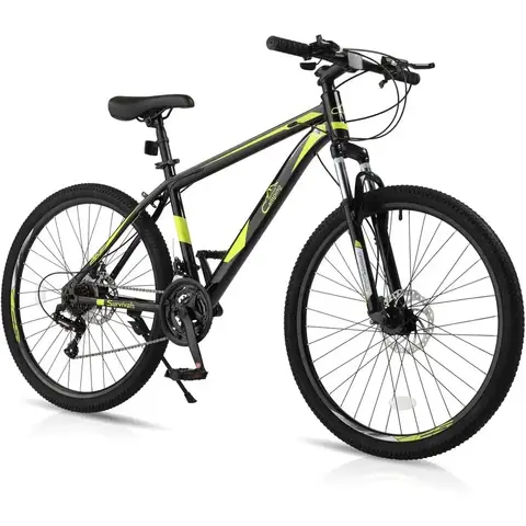 Men's & Women's 21-Speed Mountain Bikes, 24/26/27.5 Wheels, Disc Brakes, Suspension Fork, High Carbon Steel Frame