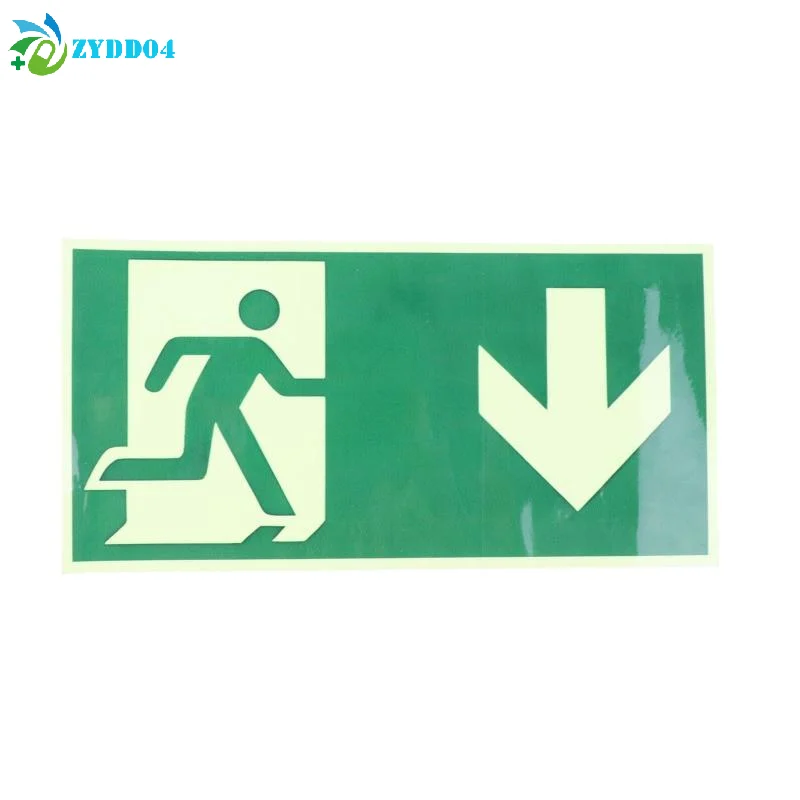 ●1PCS Luminous Exit Sign - Emergency Evacuation Safety Wall Decal, Photoluminescent Fire Evacuation Indicator With Green Border