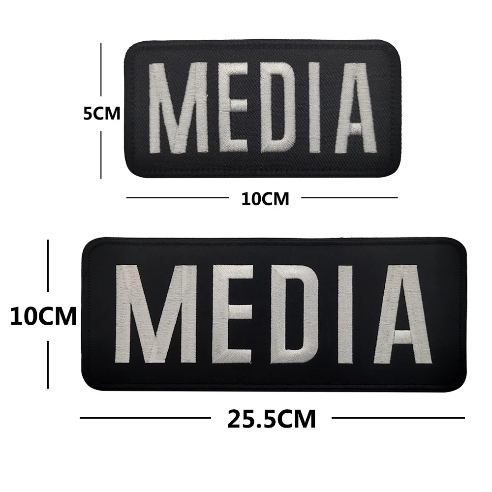 Media Armband Press Embroidered IR Patch Hook & Loop Embroidery Badges Journalist Correspondent Cloth Stripe