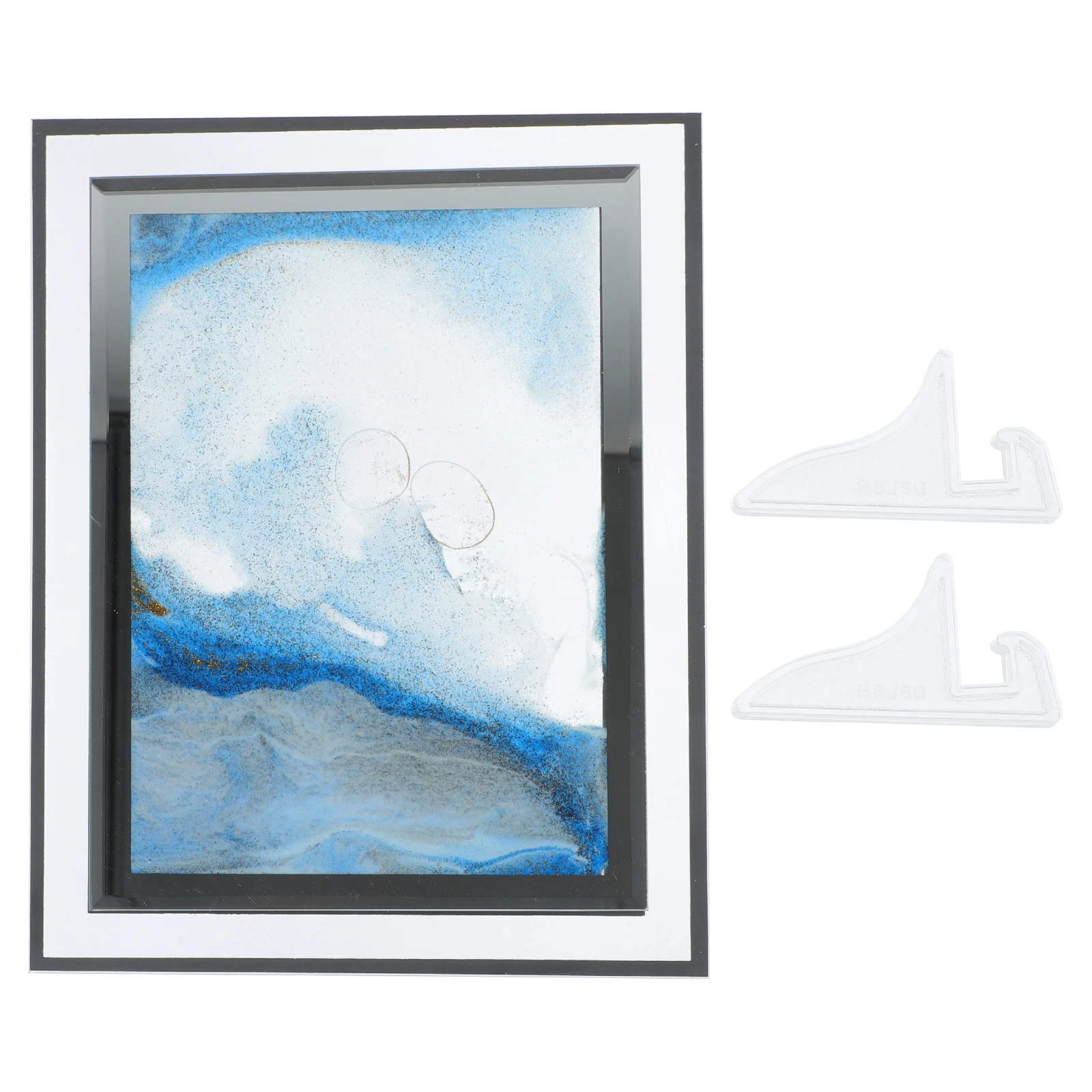 1PC Quicksand Art nament Moving Sand ภาพกรอบกระจก Desktop Decor Office Home ของขวัญความเครียดบรรเทา 3D Effect