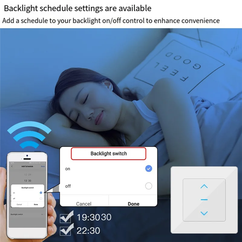 

【Горящее предложение】сенсорный дизайн Wi-Fi умный переключатель штор для моторизованных штор и рулонных штор работает для Alexa Google