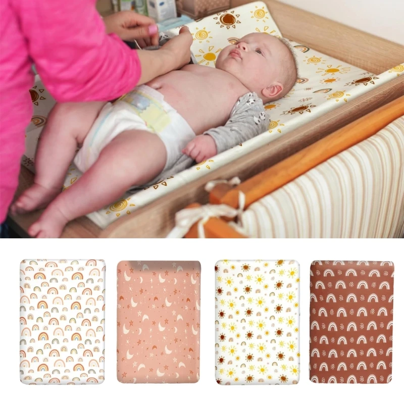 Cotton Changing Pad Sheets Changing Pad Cover Breathable Cover Fit All Standard Changing Pads Diaper Change Table Sheets