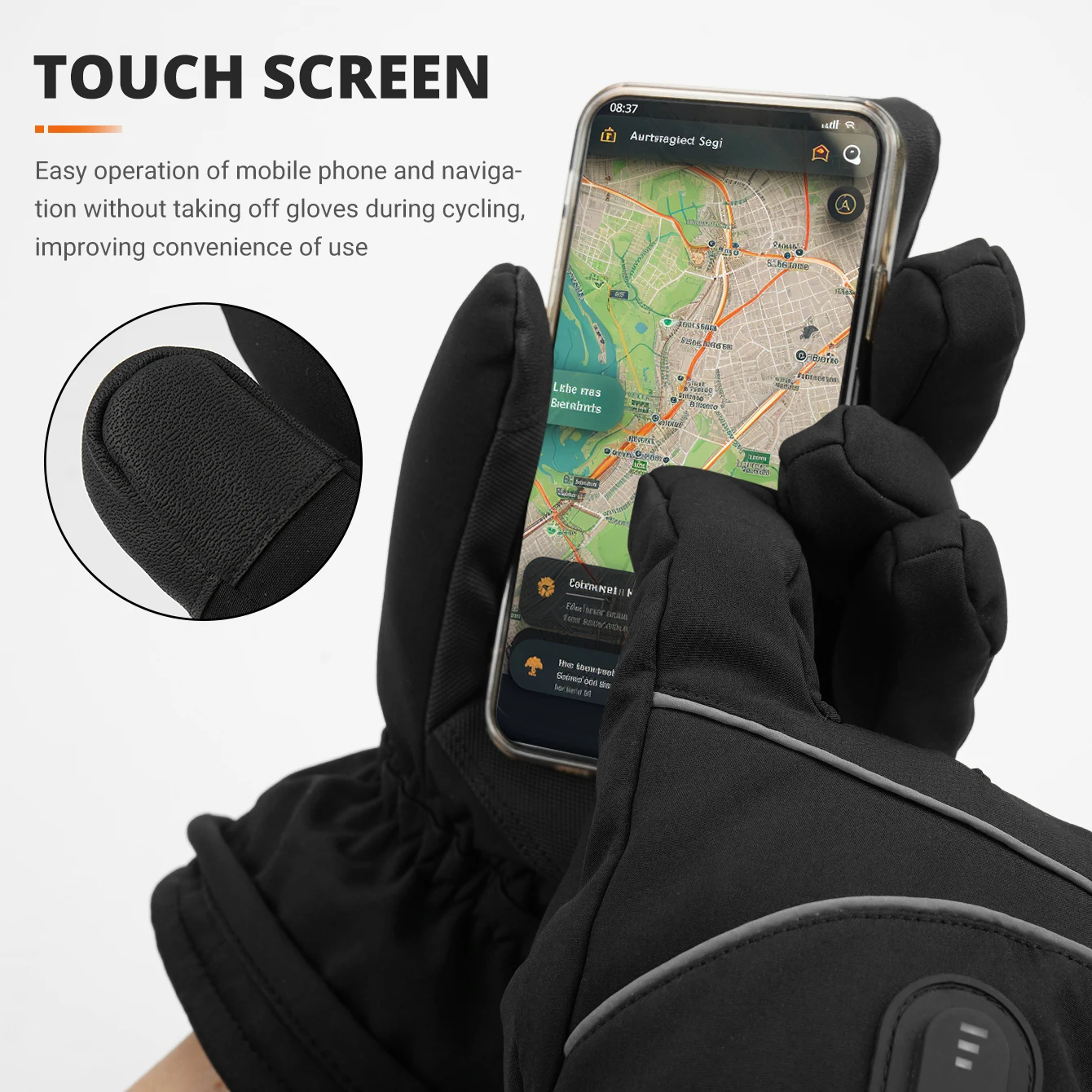 Rękawice elektryczne HEROBIKER z podgrzewaniem, zimowe ciepłe rękawice z podgrzewaniem, wiatroodporne rękawice termiczne z ekranem dotykowym, rękawice do jazdy na nartach, wyścigowe rękawice grzewcze