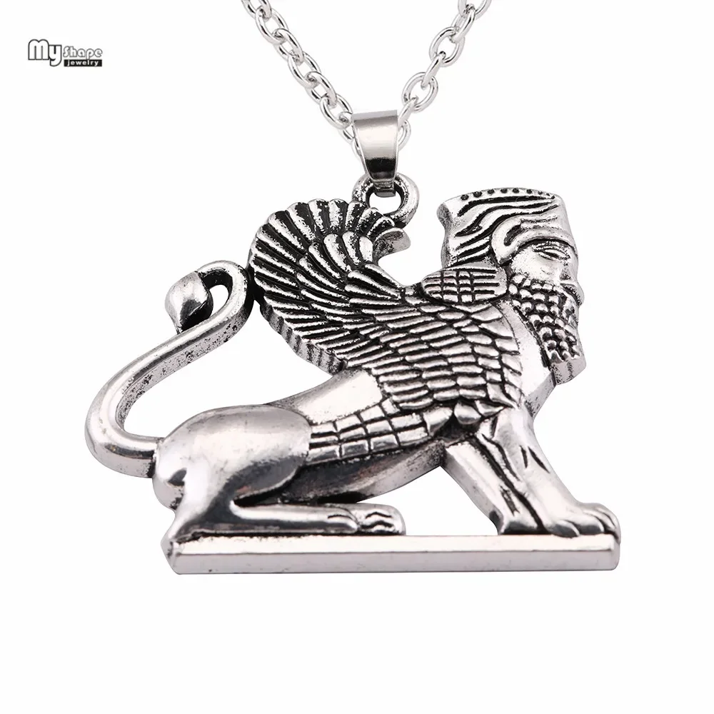 My Shape Ahura Mazda Culture Pandent Statement Necklace Men Persian Empire Religion Zoroastrianism Necklaces for Women Sphinx