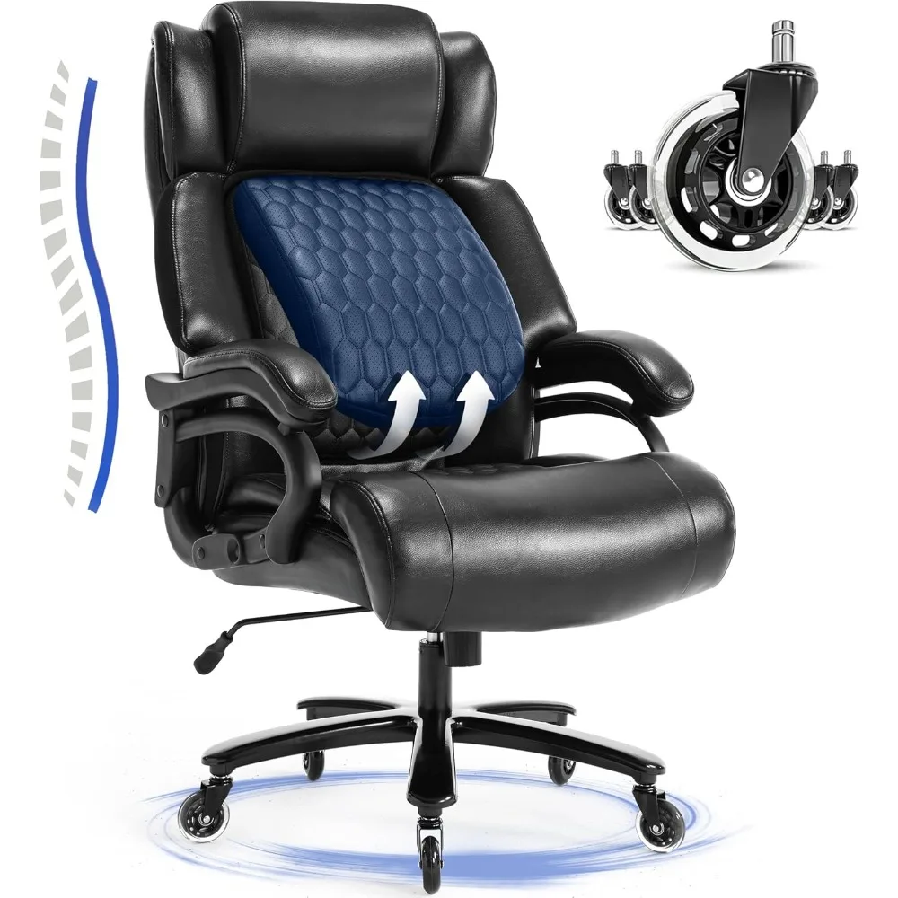 

500lbs Big and Tall Office Chair Click2 Lumbar Support Ergonomic Executive Office Chair for Heavy People Wide Seat Home Office