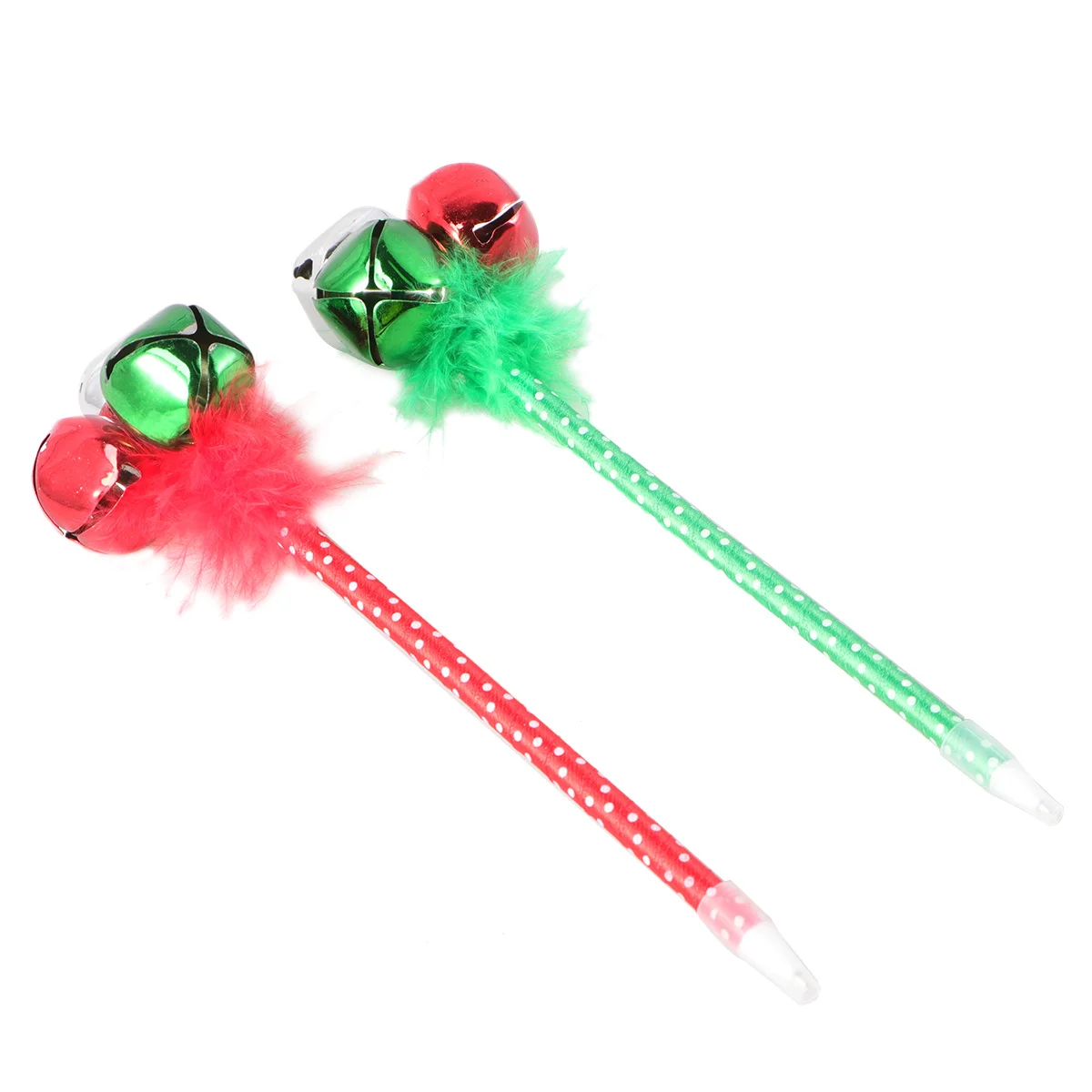 

6Pcs Christmas Jingle Bell Ballpoint Pens Red Green Creative Writing Pens Holiday Party Favors Gift for Students