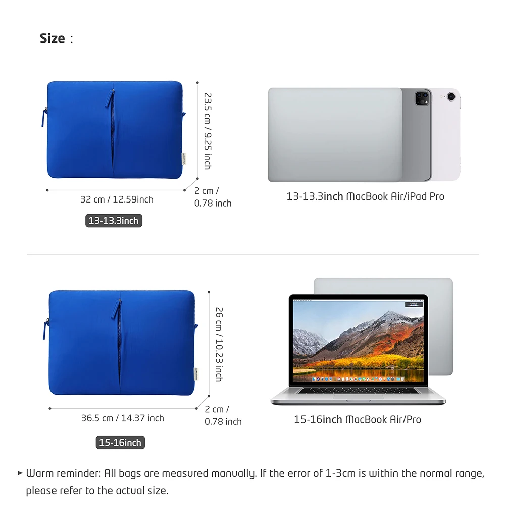 여성용 경량 노트북 슬리브 가방 13 15 16인치, 맥북 에어 프로 델 레노버 HP용 노트북 케이스, 휴대용 노트북 가방