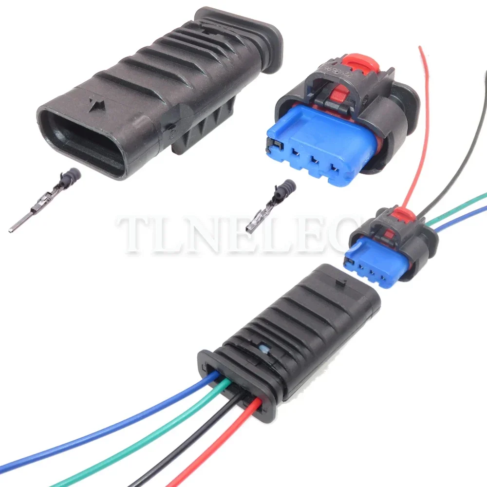 4 دبوس طريقة السيارات سلك تسخير المقبس مع أسلاك السيارات مختومة موصلات 1-2203773-1 1-2296696-1