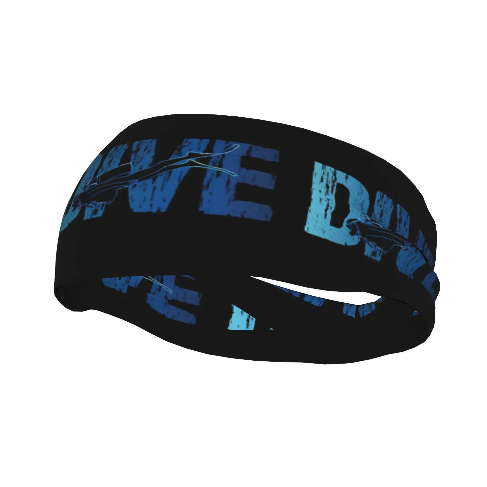 

Drive Graphic Headband Black Blue Distressed Print Sweatband Sports Hair Accessory for Men Women Fitness Outdoor Daily Wear