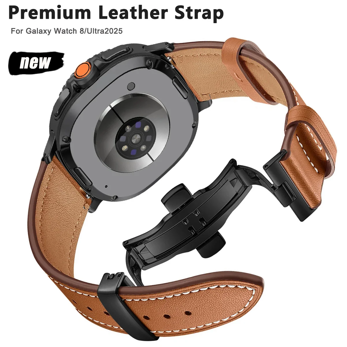 Premium-Lederarmband für Samsung Galaxy Watch 8 Classic 46 mm 8 44 mm 40 mm High-End-Armband für Galaxy Watch 8-7 Ultra