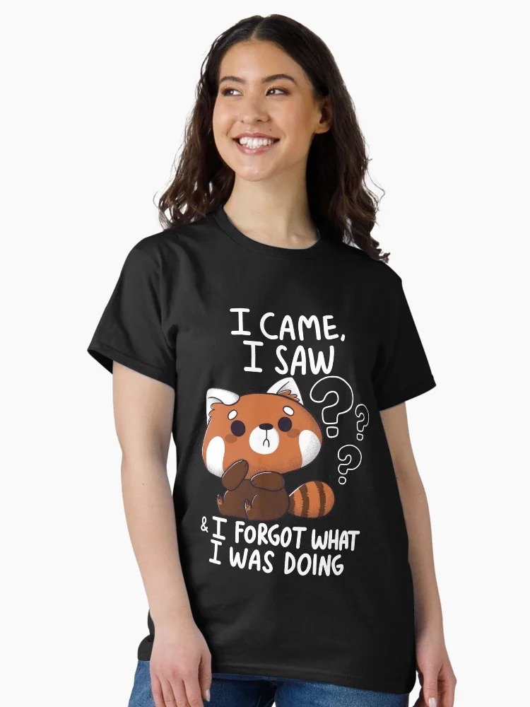 

Forgetful Bear Full Print Summer Luxury Brand Pure Cotton Men's and Women's T-shirt Short Sleeve Street Fashion Trend Clothing