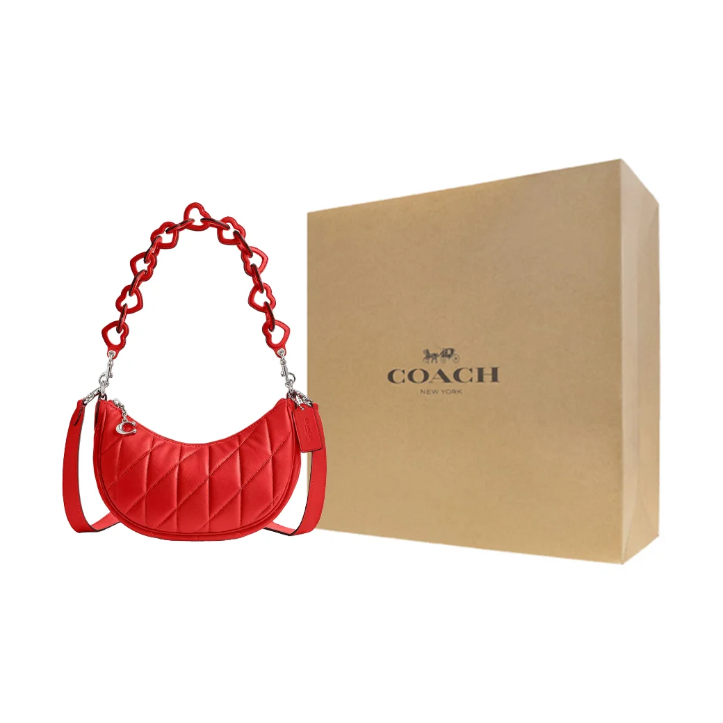 COACH Mira Nappa Leather Handbag, Shoulder Bag Medium Women's Sports Red CP223-LHPJ6