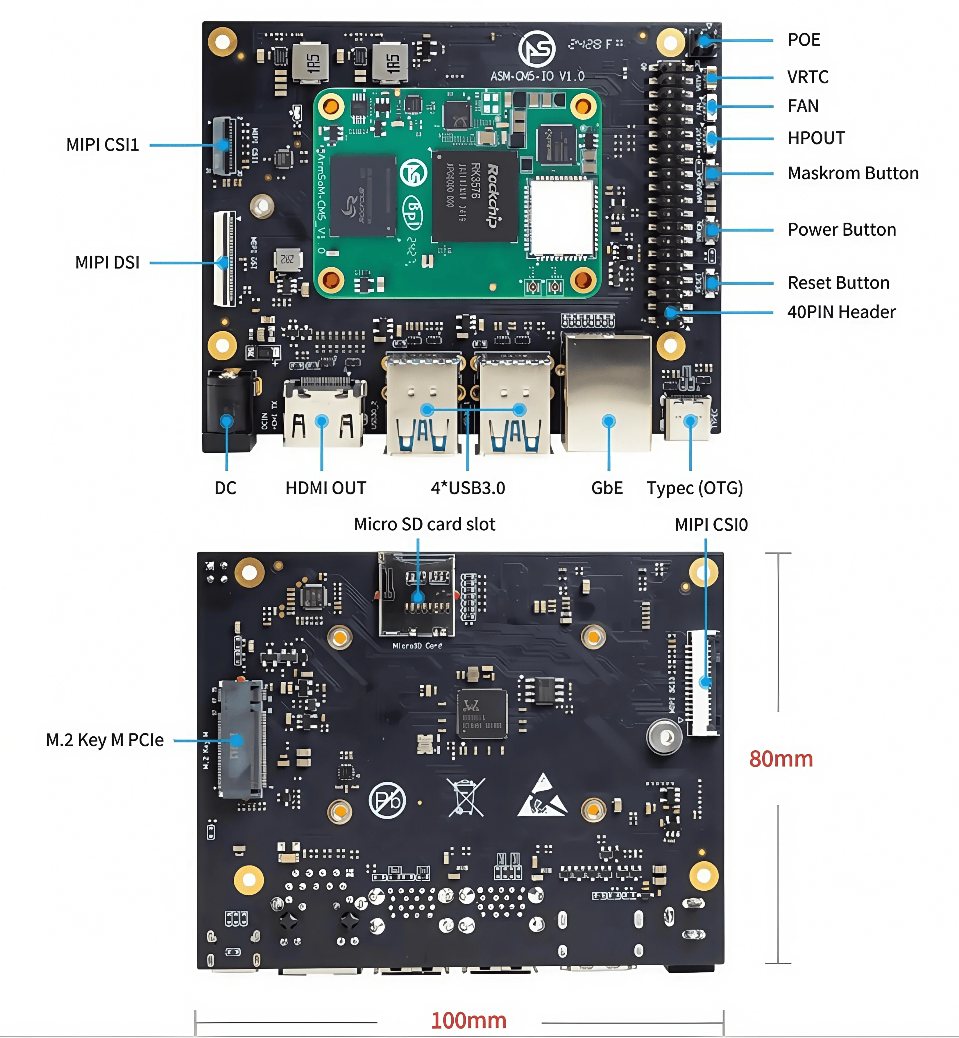 حل رقاقة Banana Pi Bpi-cm5 Pro 8+64g 4+32g Core Board Rockchip Rk3576 #6