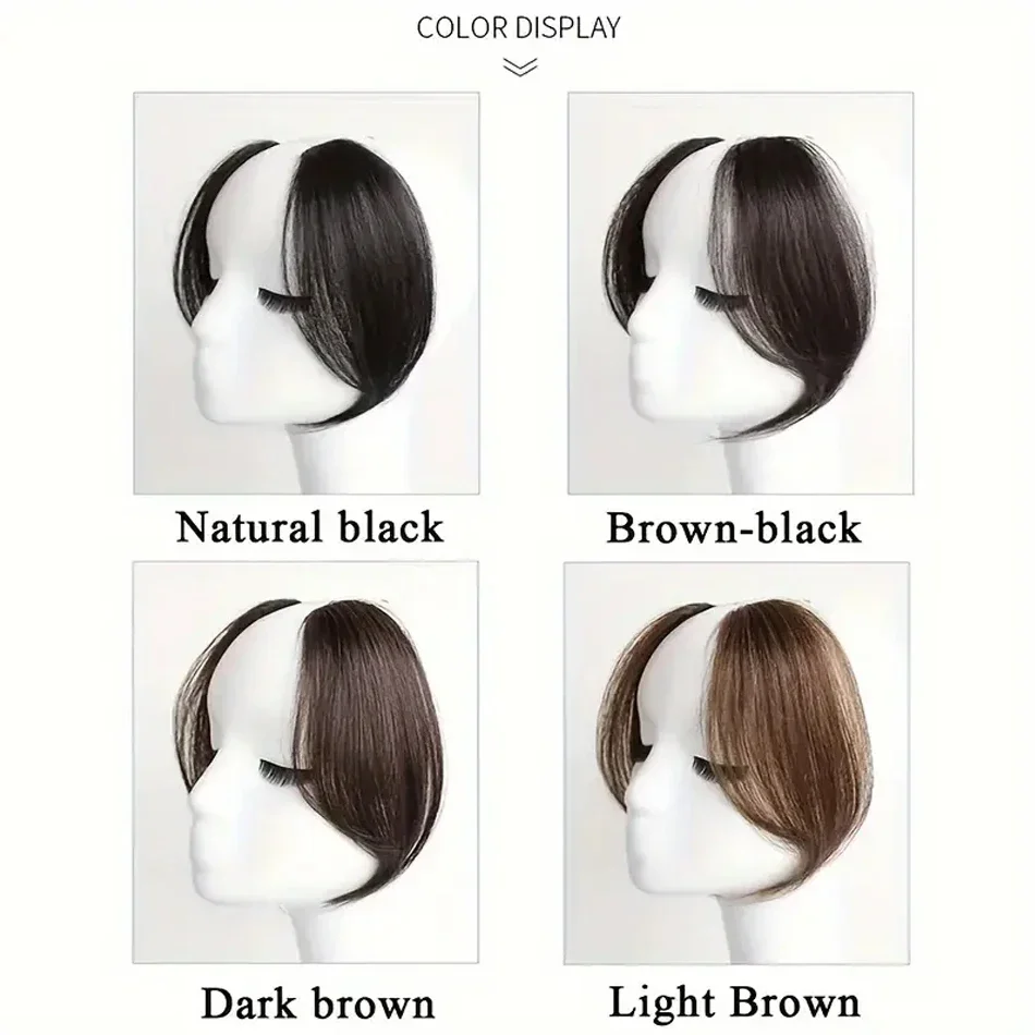 Invisible Synthetic Side Bangs Clip In Extension 2Pcs/Set Middle Part Bangs With Easy BB Clip-In Side Fringe Fits All Hair Types