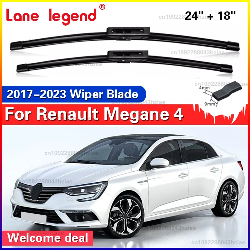 

2Pcs Front Wiper Blades For Renault Megane 4 2017 - 2023 Windshield Windscreen Window Rain Brushes 2018 2019 2020 2021 24"18"