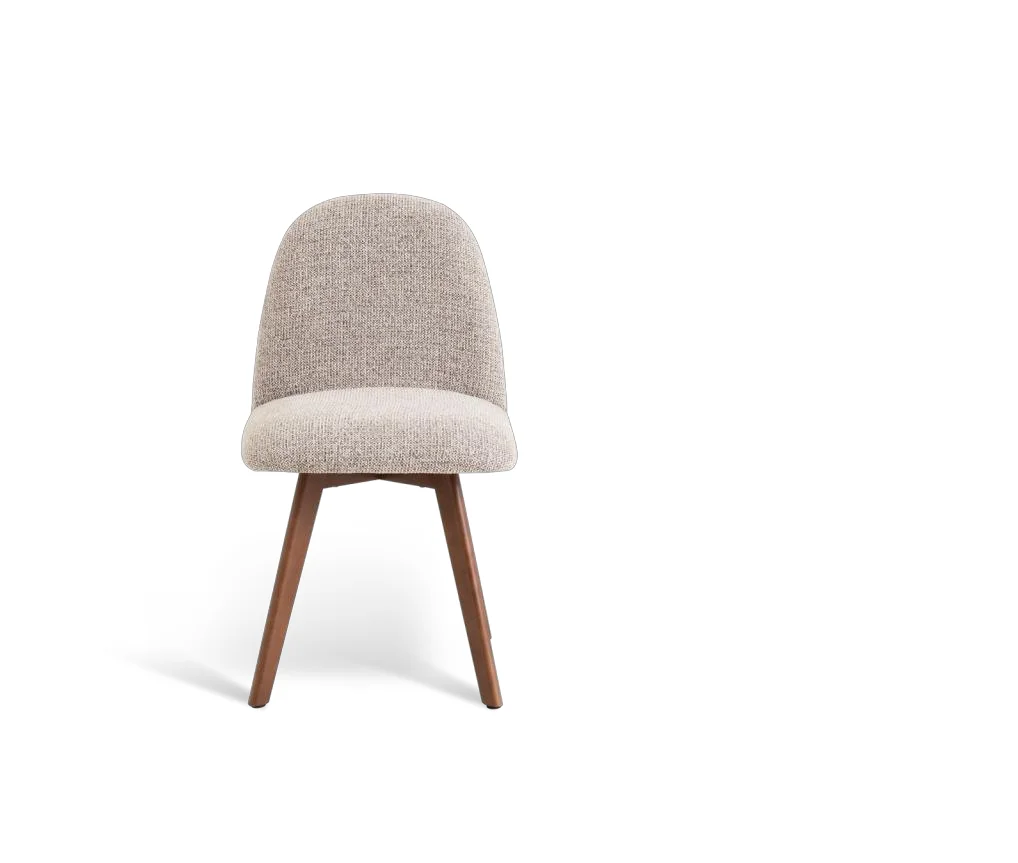 Light Color Quality Cotton And Linen Fabric Dinning Room Chair With Solid Wood Legs