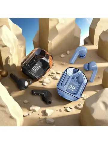 T2 Tws Wireless Bluetooth Headset Transparent Wireless Headphones Power Digital Display Stereo Sound Earphones for Smartphones