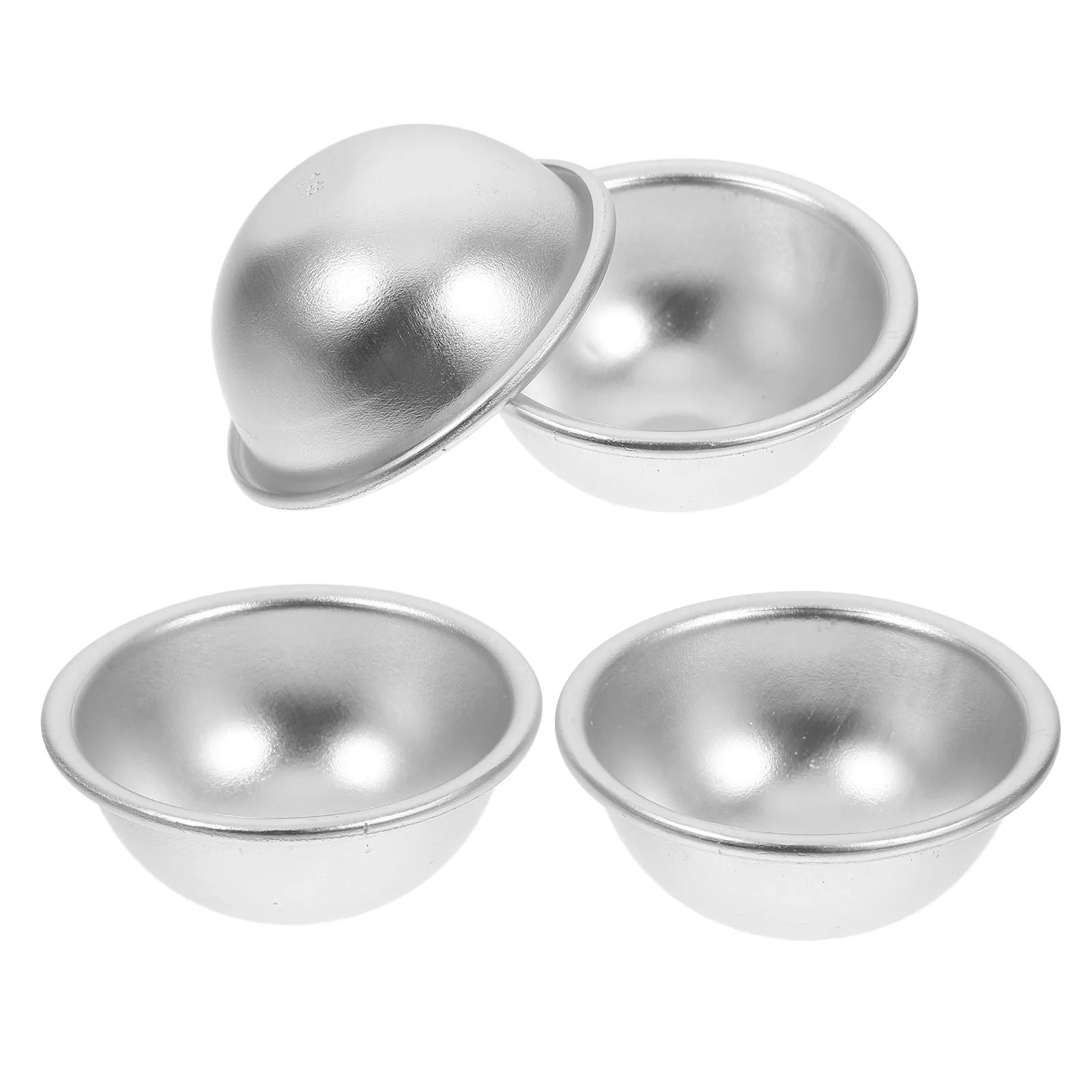 

4 PCS Aluminum Bath Molds Moulds Ball Round Cake Pans Hemisphere Body Lotion