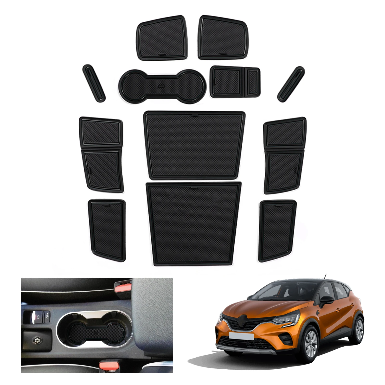 RUIYA for Renault Captur 2 2021 2022 2023 Car Door Groove Mat Anti-slip Slot Pad Auto Interior Renault Captur 2022 Accessories