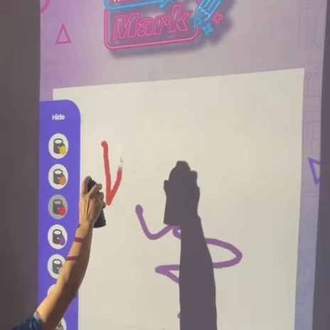 Interactive Projection Drawing Game System Multi-Player Laser Spray Can Digital Art Wall For Kids Playground