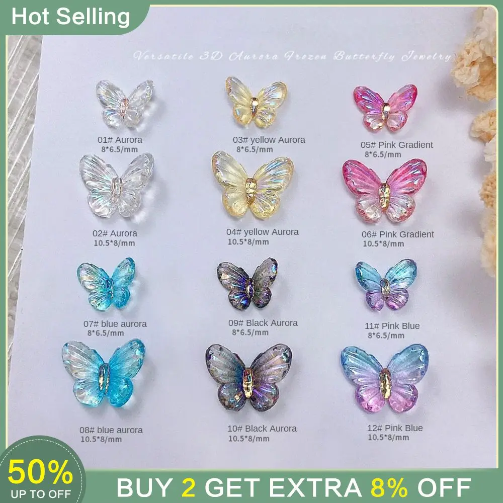 Nail Decorations Widely Used Resin Resin Butterfly Ornaments Nail Supplies & Tools Colorful Butterfly Ornaments Full Luster