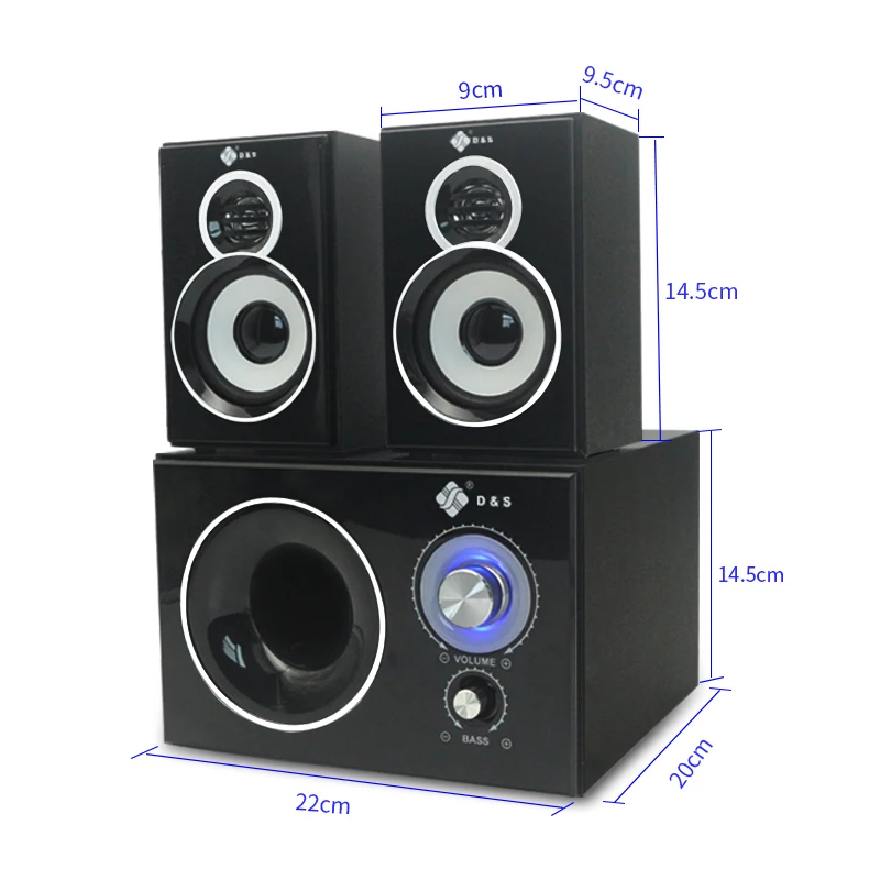 2.1 Channel Bluetooth Speaker Wooden Multimedia Home Theater Super Subwoofer Wooden Home Audio Computer Speakers Set Sound Box