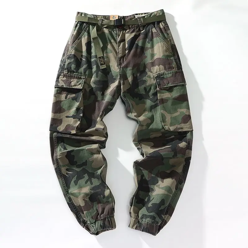 KSTUN Men's Cargo Pants Harem Camo Jogger Pants Loose Fit 100% Cotton Casual Outdoor Workwear American Vintage Trousers
