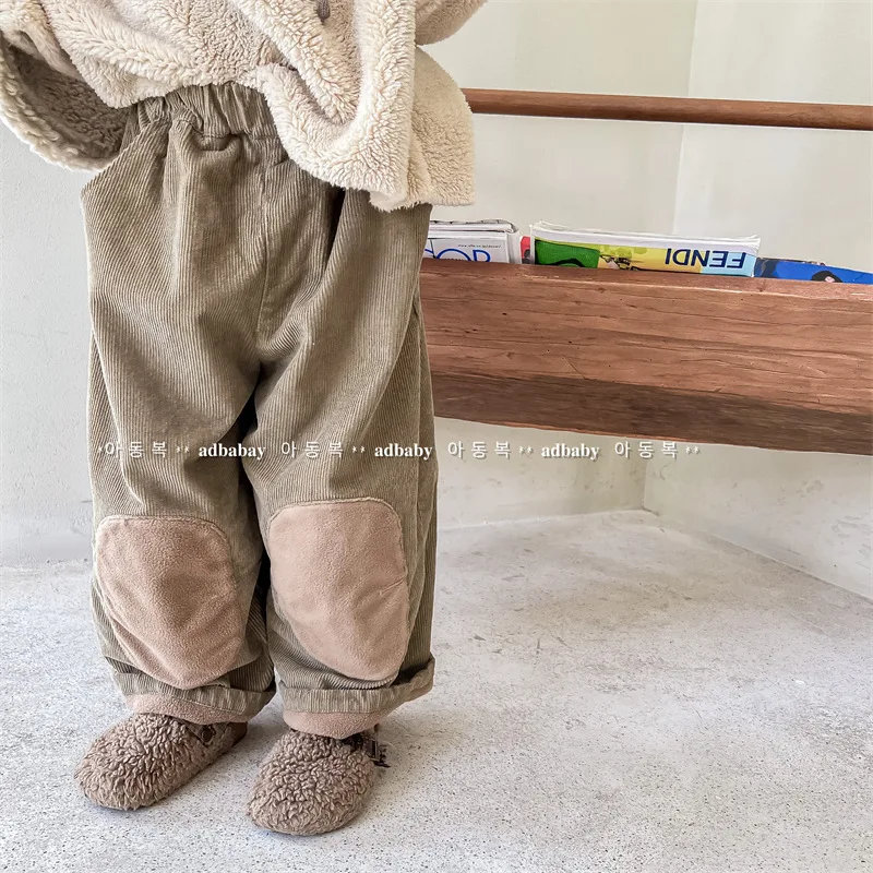 

2025 children's clothing winter clothing new children's Korean version corduroy piled thickened winter cotton pants girls pants