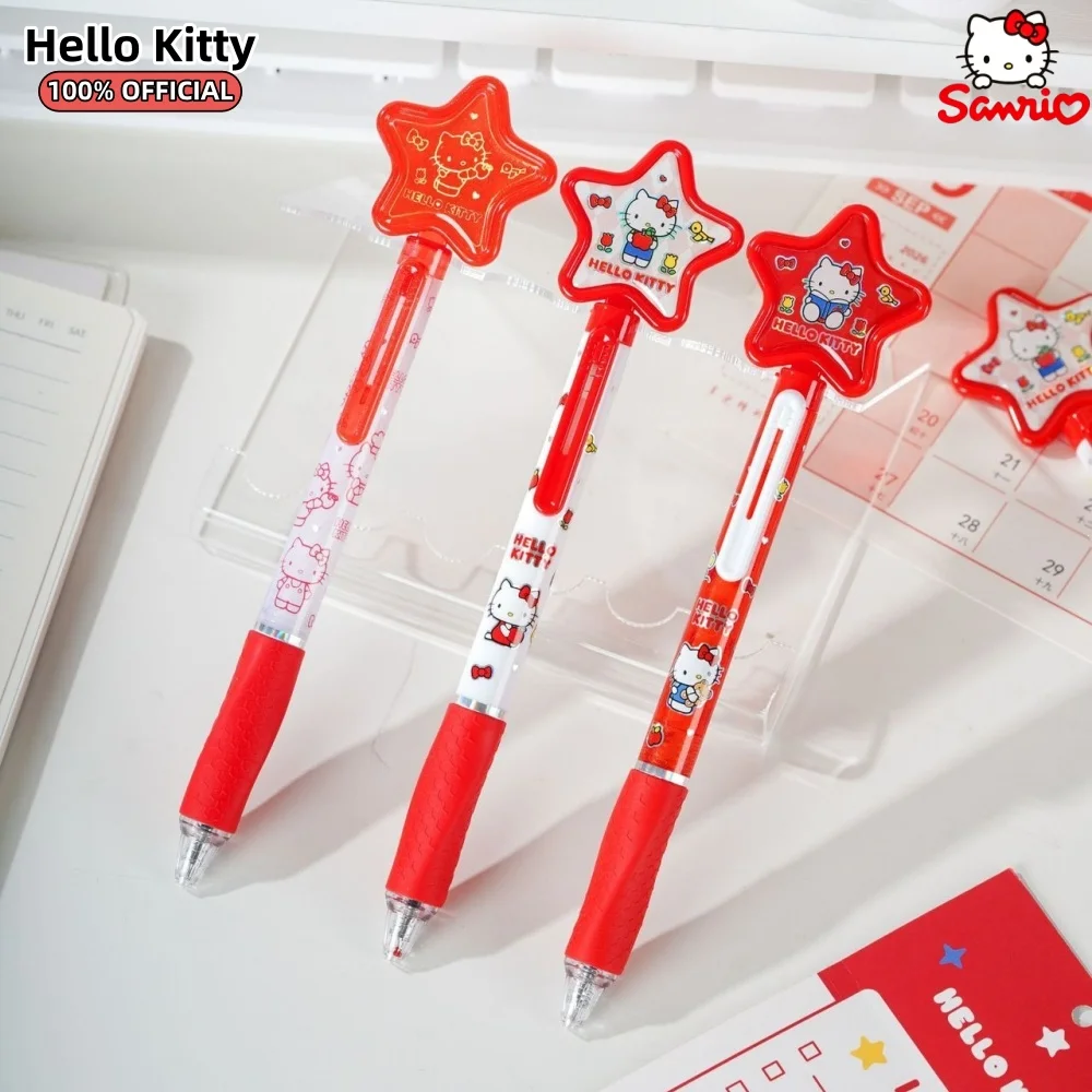 Genuine Sanrio KT Cat Gel Pen Kawaii Hello Kitty Red Blue Serie 0.5mm Black Ballpoint Pens For Study Office Daily Use Stationery