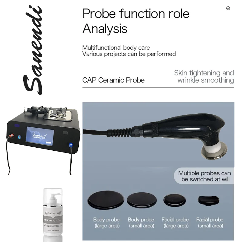 Sanendi-máquina de estiramiento de la piel, crema de radiofrecuencia para terapia física, reducción de grasa, 448Khz, RET CET RF