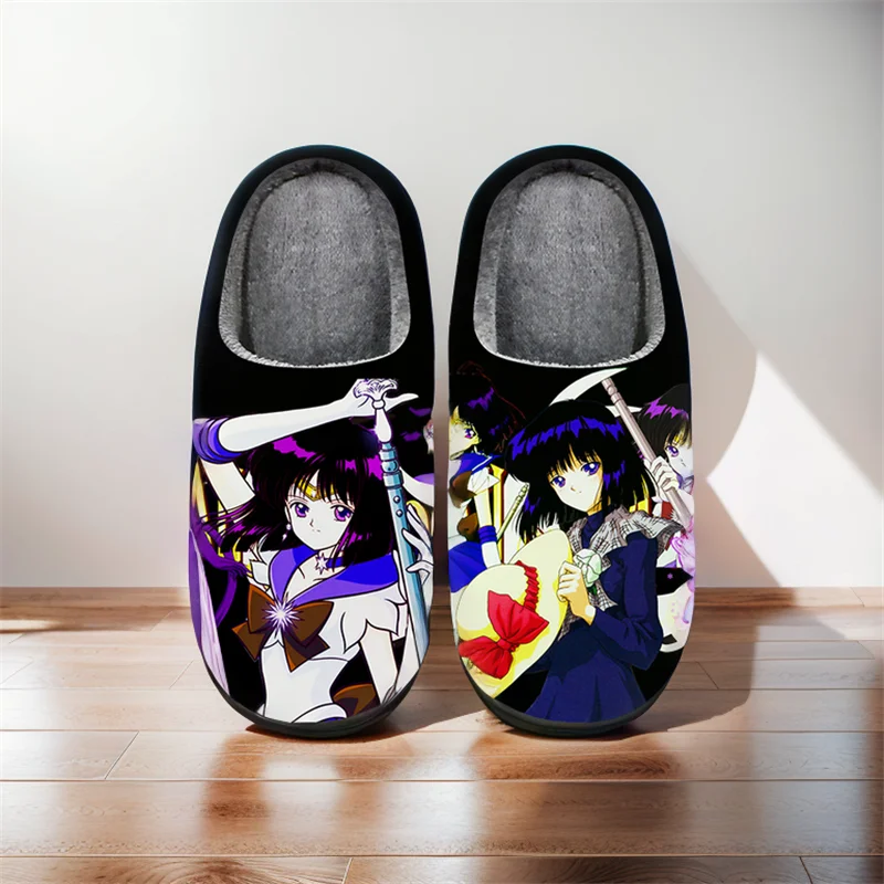 Anime Cartoon Cute Slippers Sailor Moon Aino Minako Winter Warm Slippers For Man Woman Boy Girl Unisex Halloween Shoes Gift