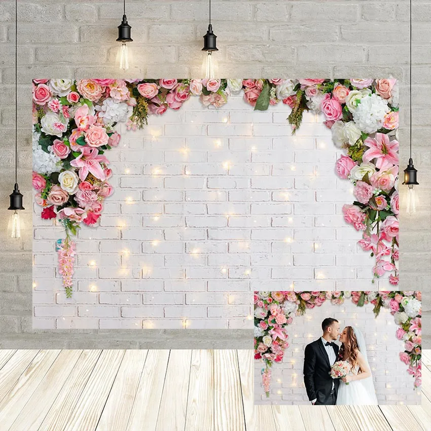 Để Chụp Cưới Nền Lễ Đính Hôn Tường Gạch Hoa Đảng Cô Dâu Tắm Phông Nền Chụp Ảnh Phòng Thu Đạo Cụ