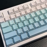 124-key Multiple Cyan Cherry Blossom Pink Deep Green Cypress Gradient Side-printed Shine-through Keycaps Cherry Profile
