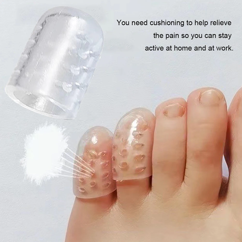 2 uds protección de uñas de los pies puntera de resina de silicona transpirable protectores de cubierta alivio del dolor transparente resistente al desgaste para mujeres Mne