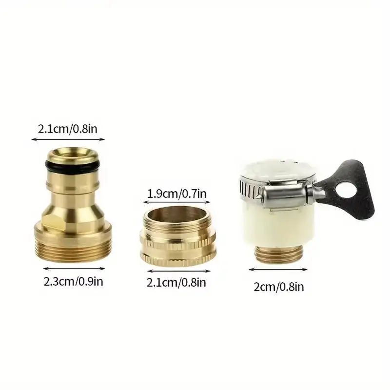 Universal Faucet Connector Food Grade Water Pipe Adapter Fits Most Standard Hoses for Garden Yard Plant Irrigation