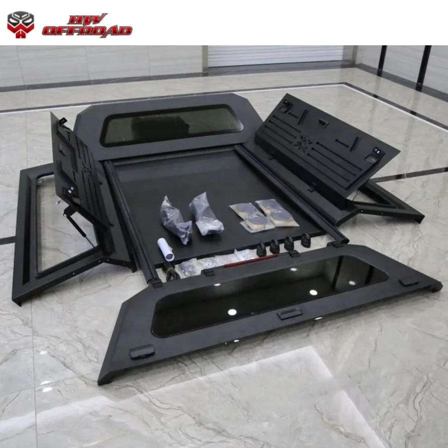 HW 4x4 لاقط غطاء المظلة الألومنيوم مع أقفال ل Navara NP300 غطاء أسود هاردتوب