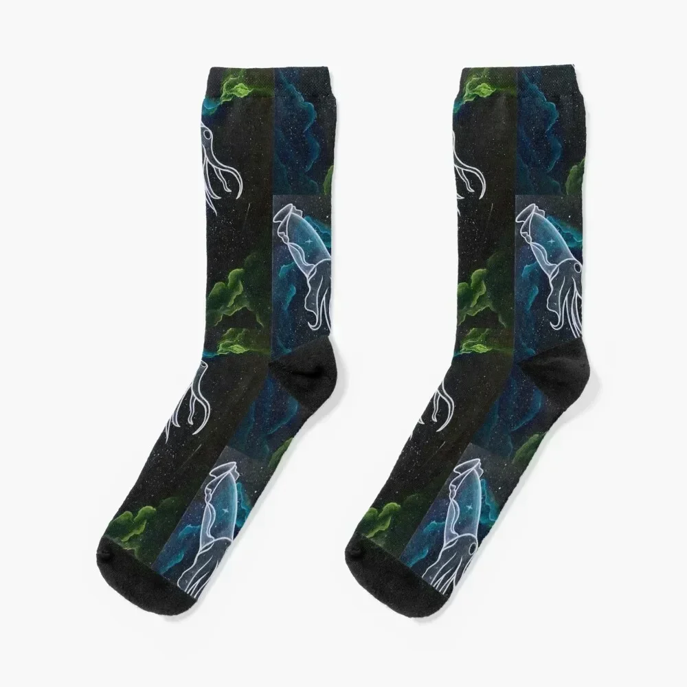 Space cuttlefish Socks Rugby Running Christmas christmas gift Socks For Girls Men's