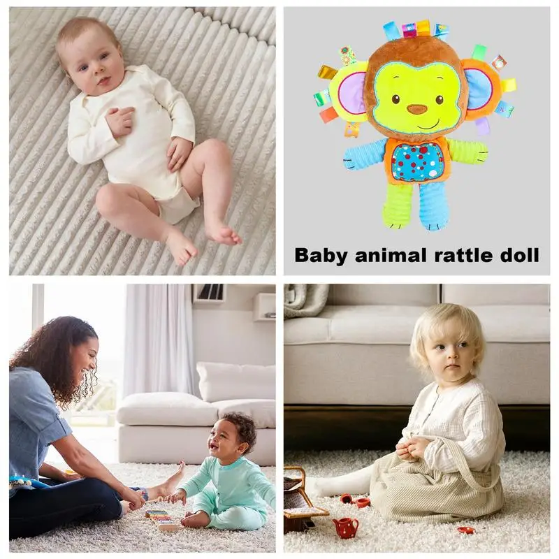 Poupée en peluche douce pour bébé, éléphant, jouet en peluche, hochets intégrés, jouet mentaires oriel pour nouveau-né, cadeaux de Noël et d'anniversaire