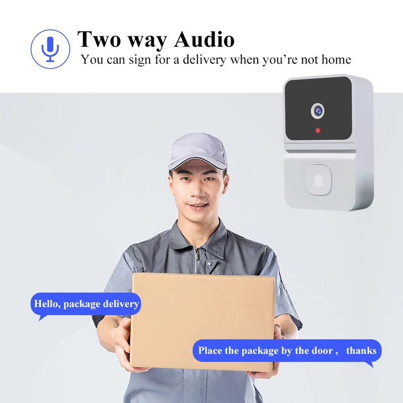 Tuya WiFi Video Doorbell Smart Home Indoor Security Protection Two Way Intercom Night Vision Rechargeable Doorbell with Camera