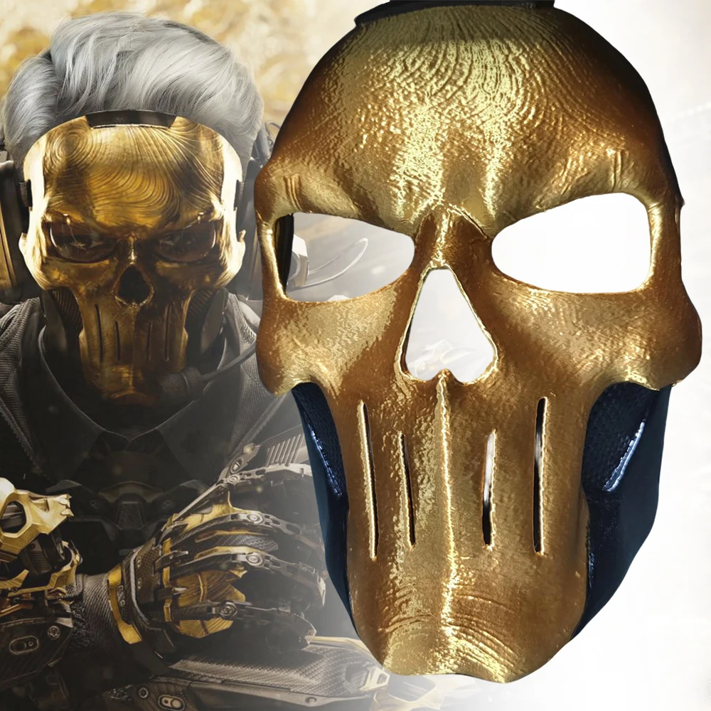 

Game Delta Force Kai Silva SUB ROSA Cosplay Mask Adult Full Face Skull Helmet Golden Skeleton Masks Halloween Costume Props