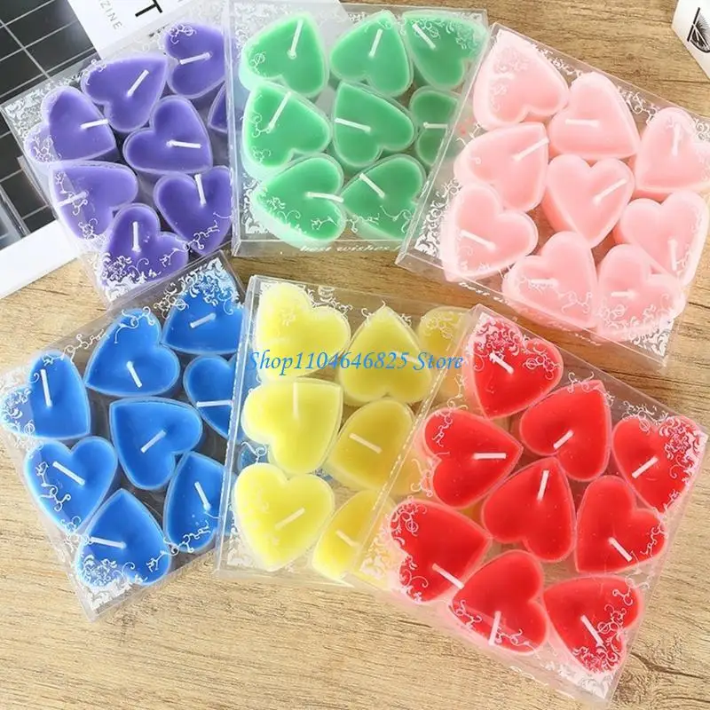 9Piece Christmas Tealights Heart Shape Candle With Heat Safe Holders For Winter Night Seasonal Decoration And Proposal